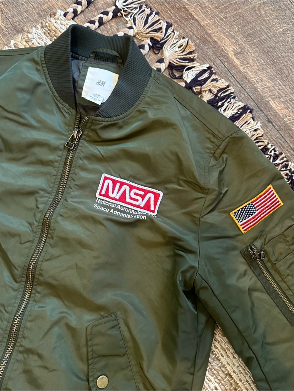 ☾ H&M NASA patch bomber jacket 🇺🇸
